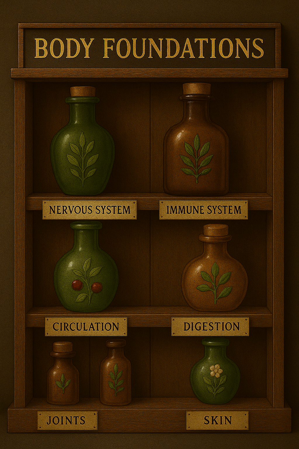 Elixirs of Herbs and Oils for Body Foundation